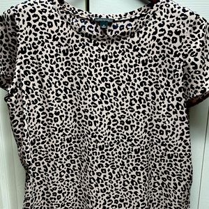 Ann Taylor blouse size Medium black & pink animal print